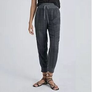Anthropologie Kallie Gray Plaid Leopard Joggers XS